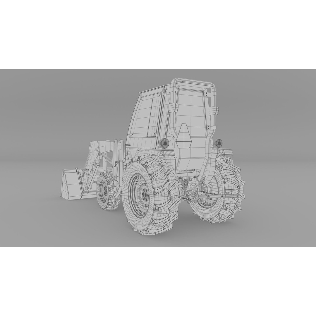 KUBOTA L3200 3D Model – High Detail Steel Cab, FBX, OBJ, Blender - View 20