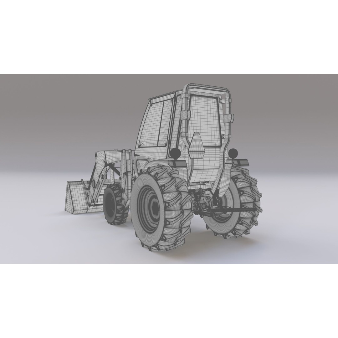 KUBOTA L3200 3D Model – High Detail Steel Cab, FBX, OBJ, Blender - View 21