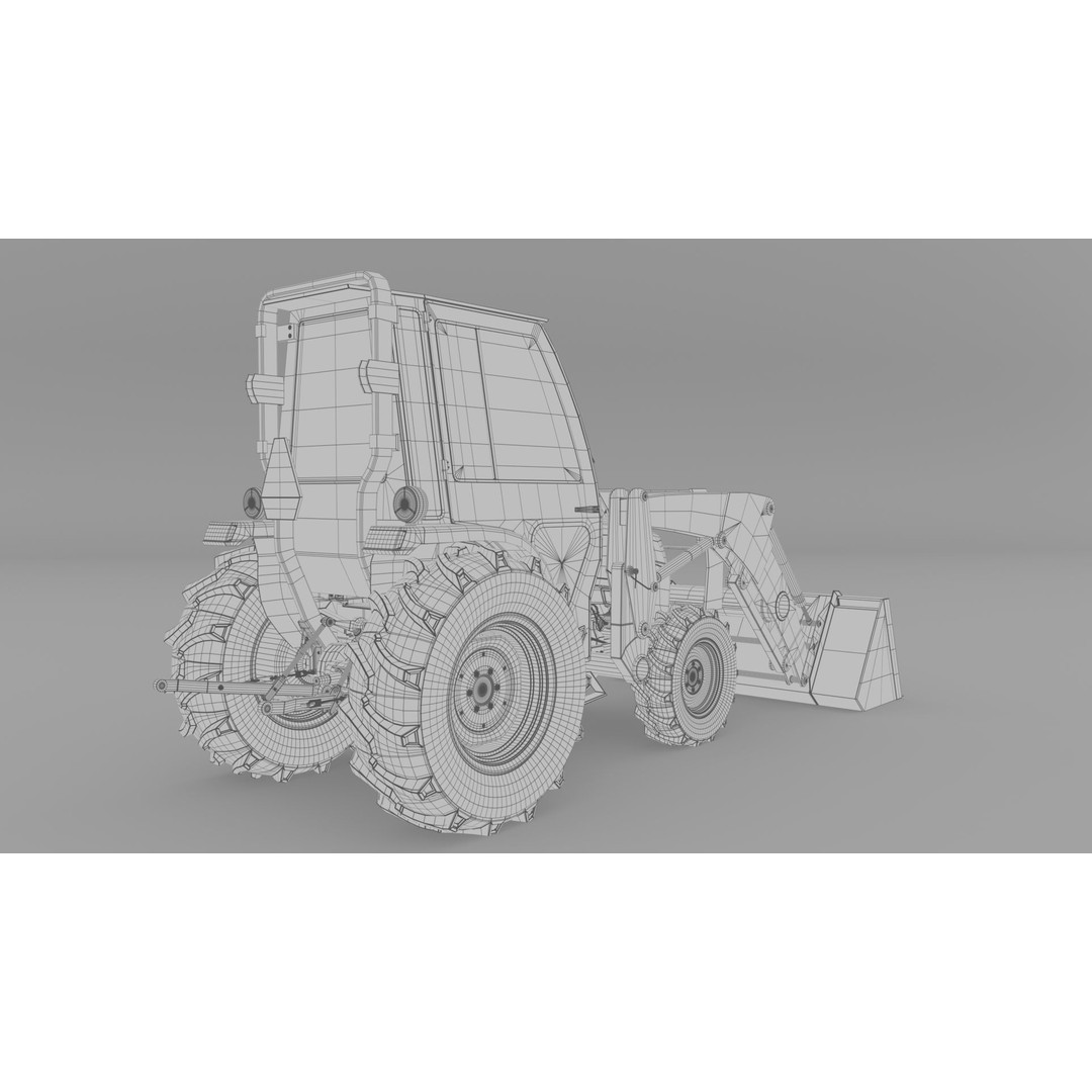 KUBOTA L3200 3D Model – High Detail Steel Cab, FBX, OBJ, Blender - View 24