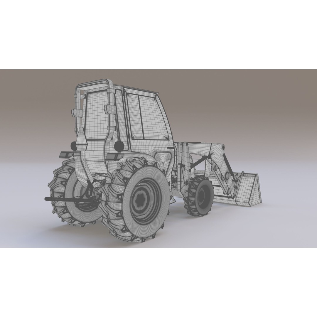 KUBOTA L3200 3D Model – High Detail Steel Cab, FBX, OBJ, Blender - View 25