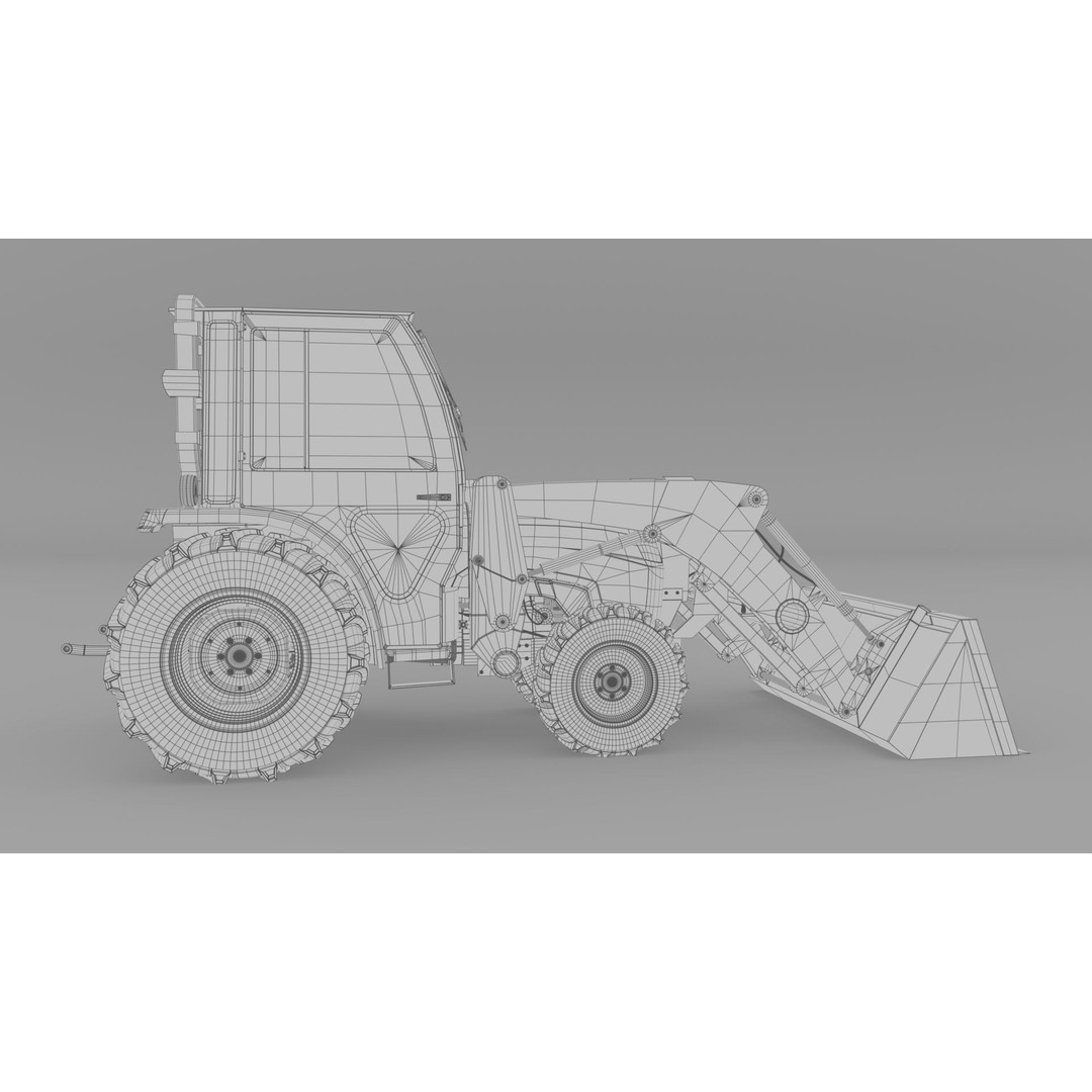 KUBOTA L3200 3D Model – High Detail Steel Cab, FBX, OBJ, Blender - View 26