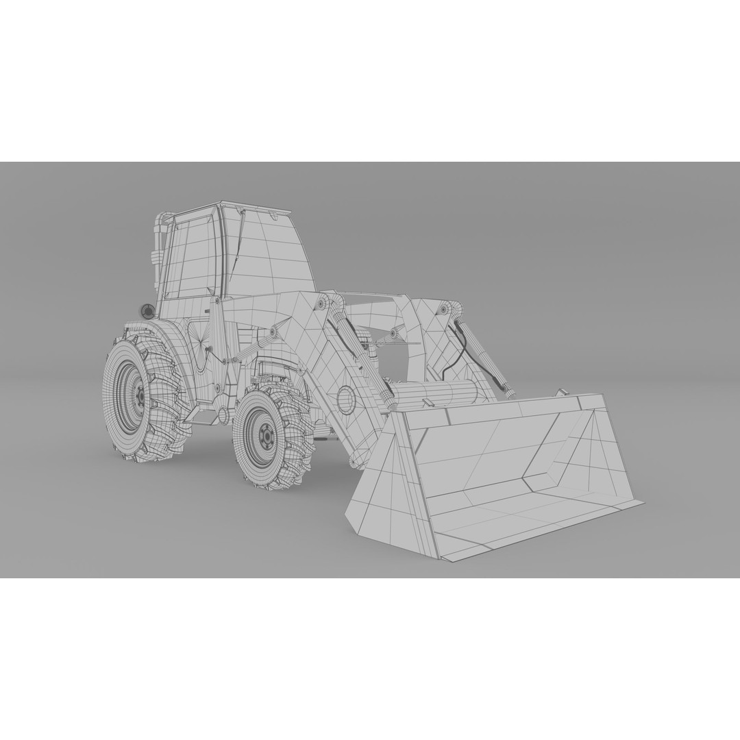 KUBOTA L3200 3D Model – High Detail Steel Cab, FBX, OBJ, Blender - View 28