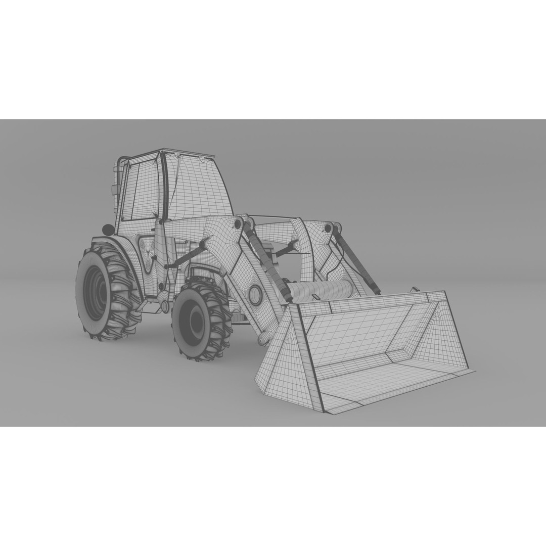 KUBOTA L3200 3D Model – High Detail Steel Cab, FBX, OBJ, Blender - View 29