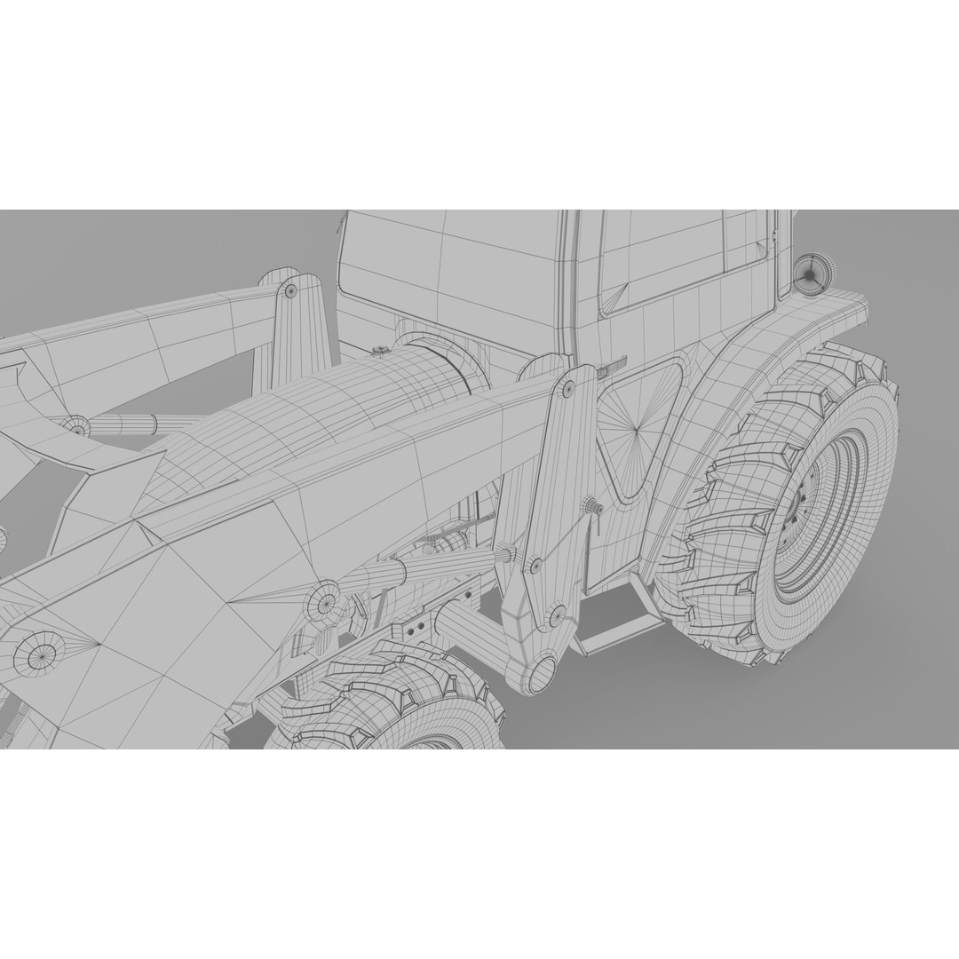 KUBOTA L3200 3D Model – High Detail Steel Cab, FBX, OBJ, Blender - View 34