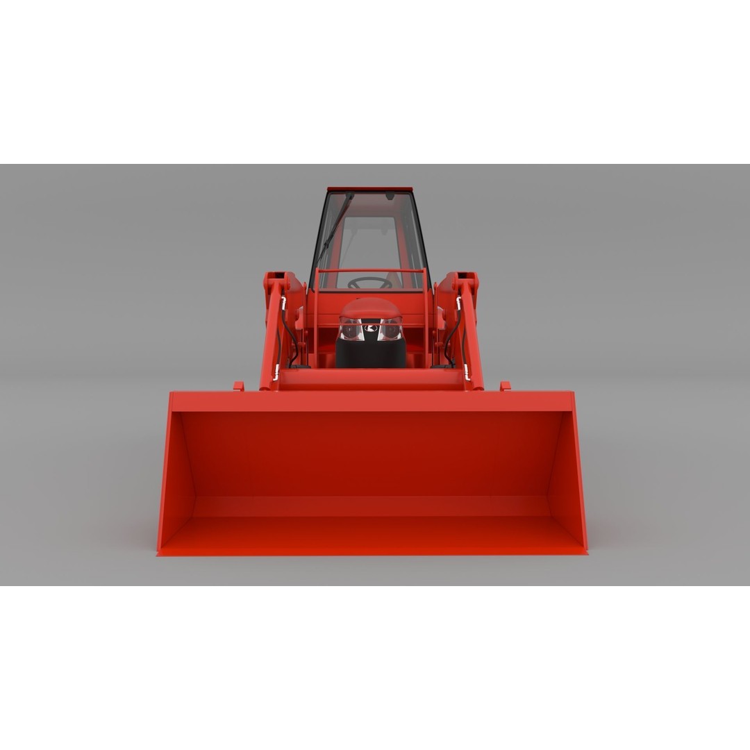 KUBOTA L3200 3D Model – High Detail Steel Cab, FBX, OBJ, Blender - View 9