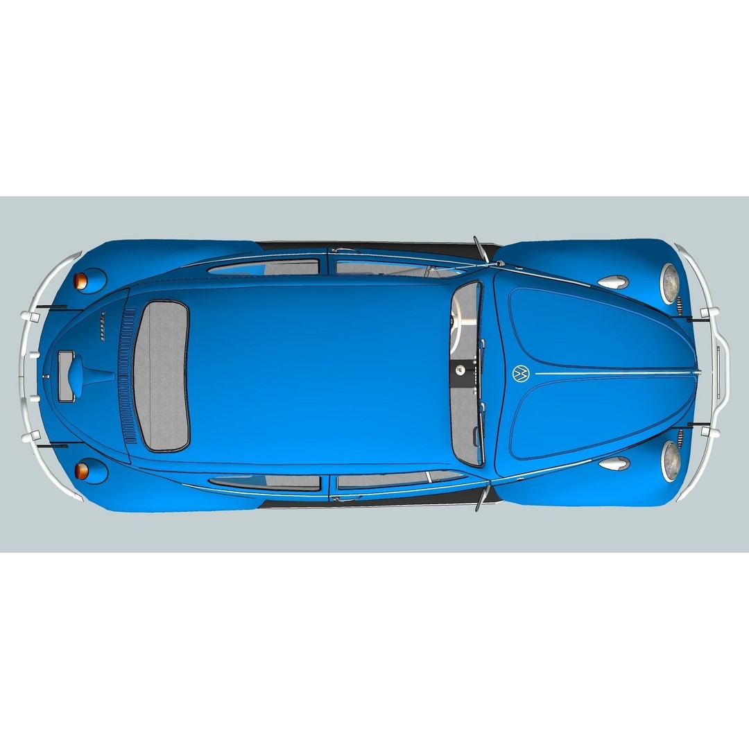 Volkswagen Beetle 3D Model – Classic Sedan, FBX, OBJ Formats