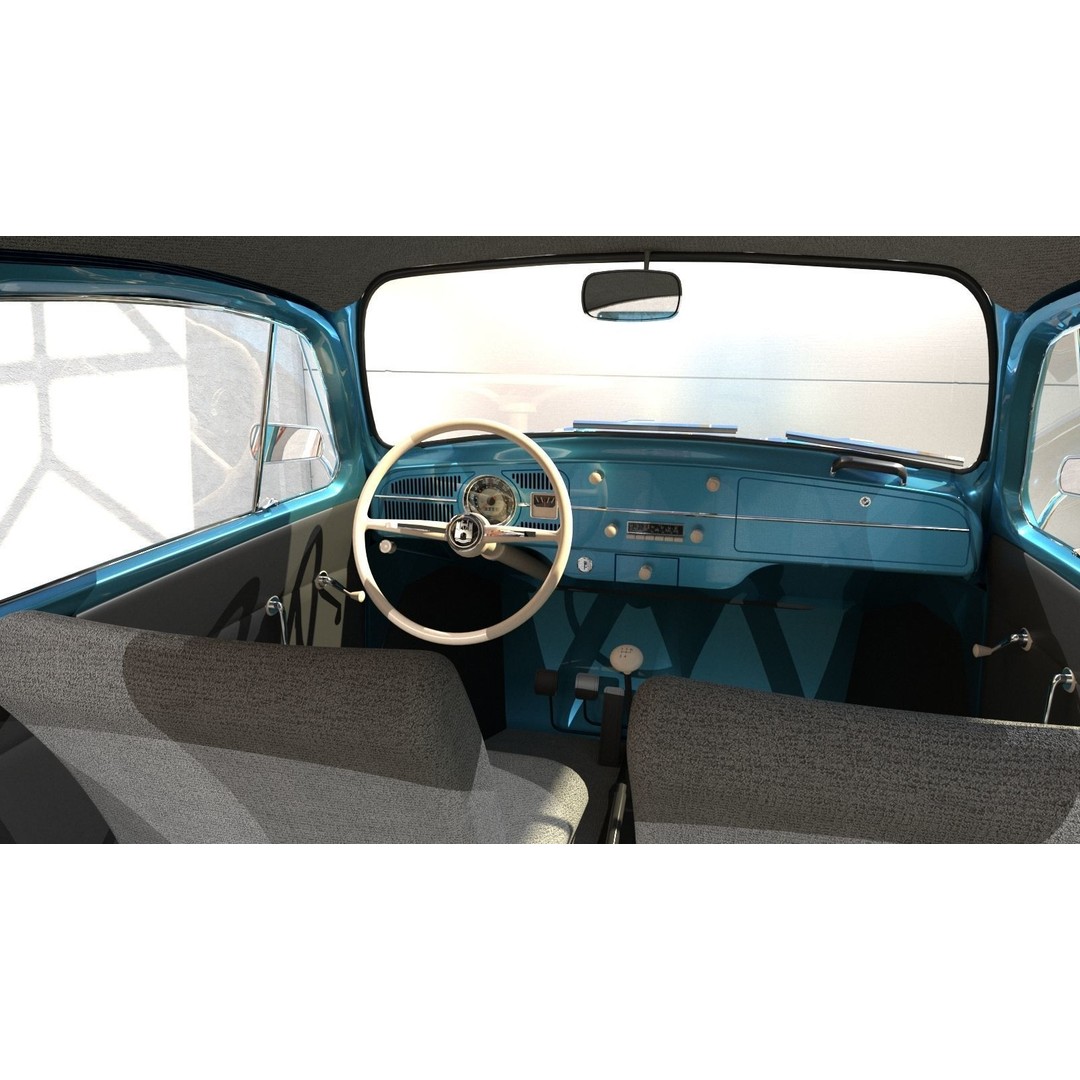 Volkswagen Beetle 3D Model – Classic Sedan, FBX, OBJ Formats - View 11