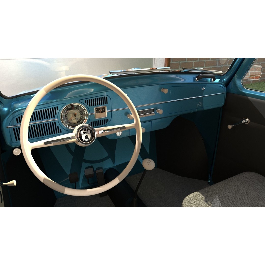 Volkswagen Beetle 3D Model – Classic Sedan, FBX, OBJ Formats - View 12