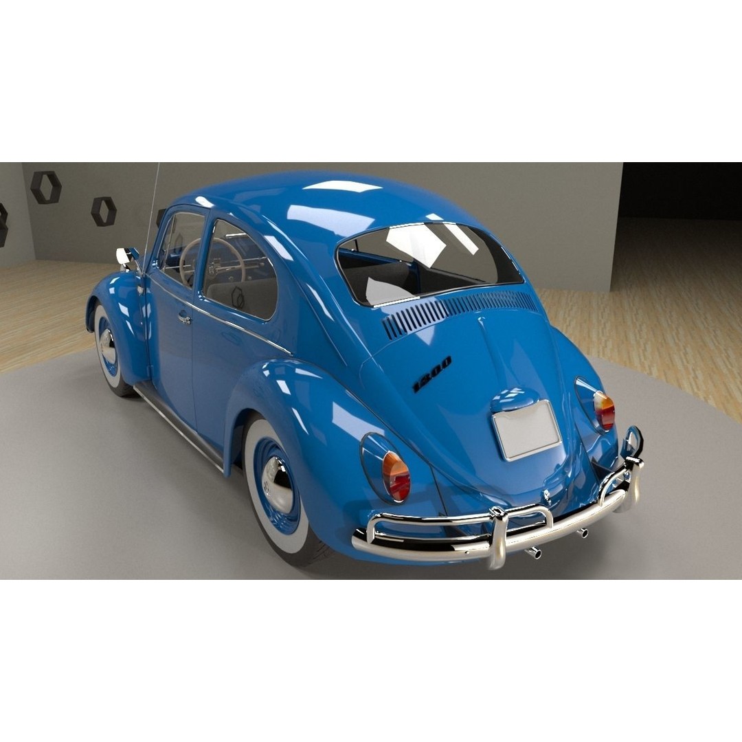 Volkswagen Beetle 3D Model – Classic Sedan, FBX, OBJ Formats - View 14