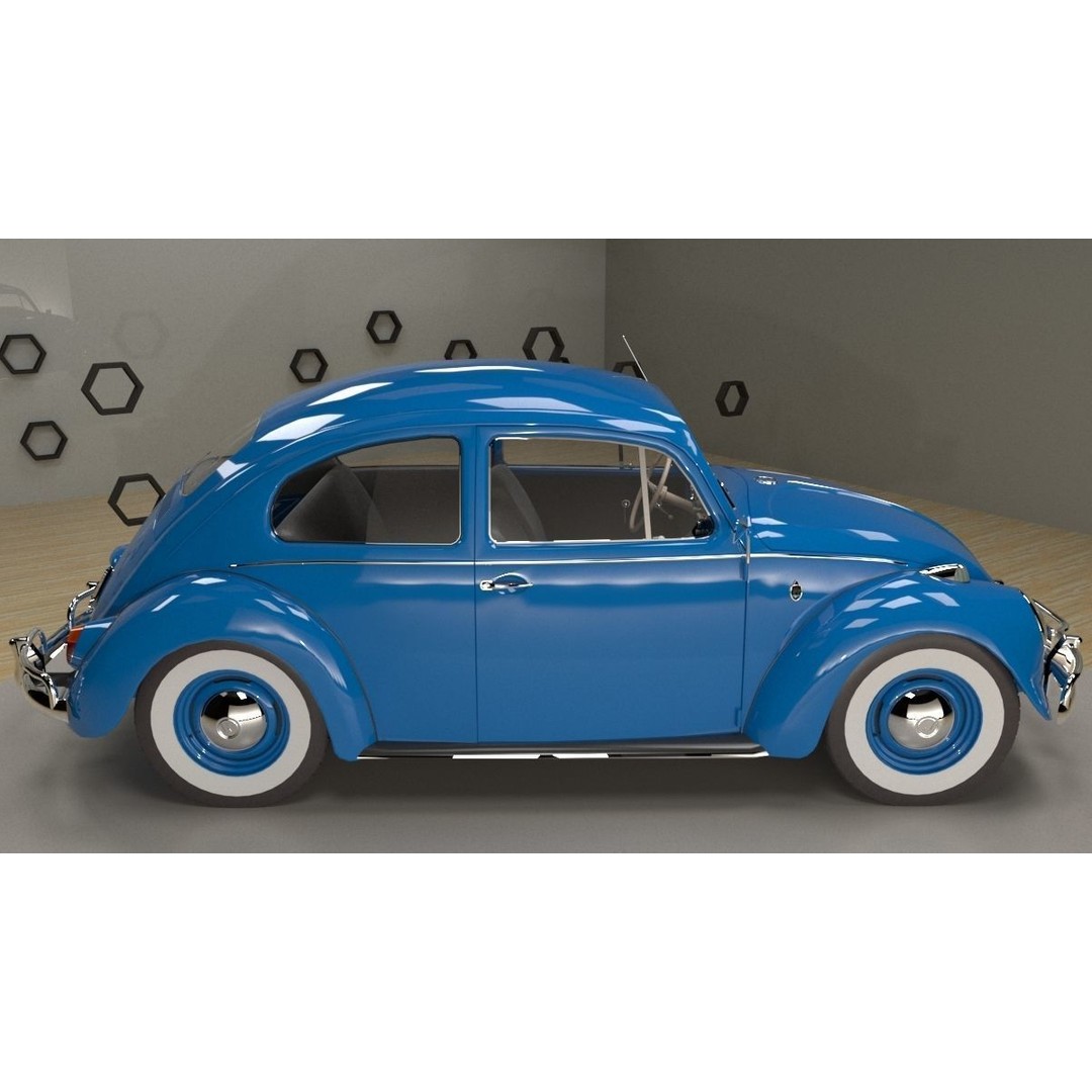 Volkswagen Beetle 3D Model – Classic Sedan, FBX, OBJ Formats - View 15