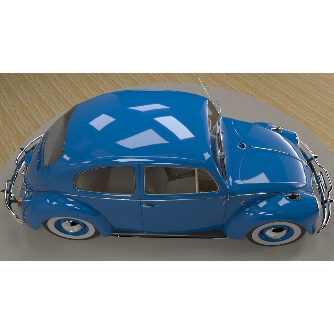 Volkswagen Beetle 3D Model – Classic Sedan, FBX, OBJ Formats - View 16