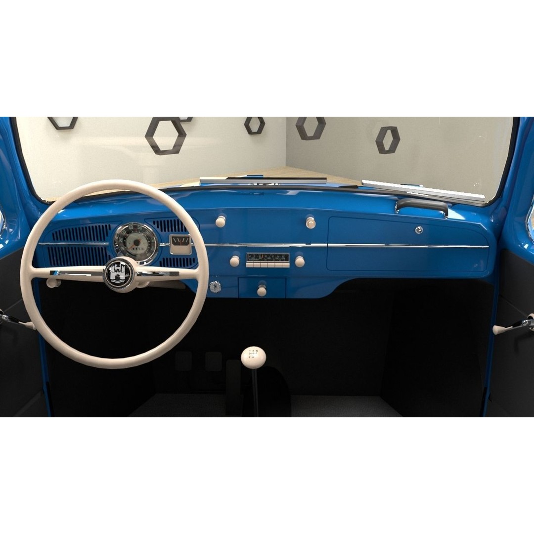 Volkswagen Beetle 3D Model – Classic Sedan, FBX, OBJ Formats - View 17