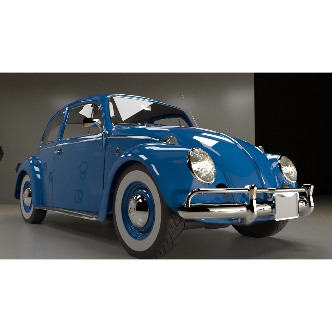 Volkswagen Beetle 3D Model – Classic Sedan, FBX, OBJ Formats - View 18