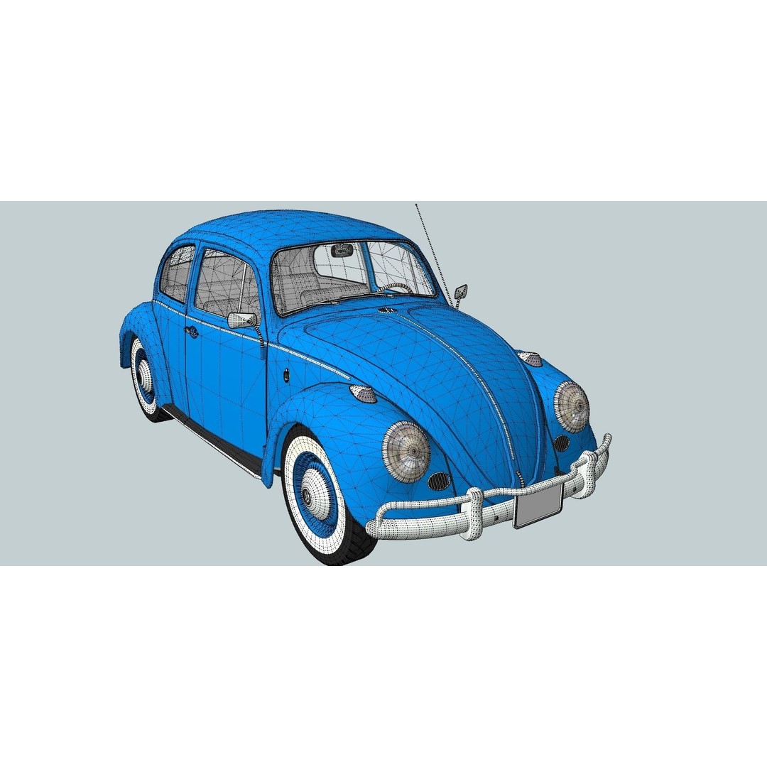 Volkswagen Beetle 3D Model – Classic Sedan, FBX, OBJ Formats - View 20