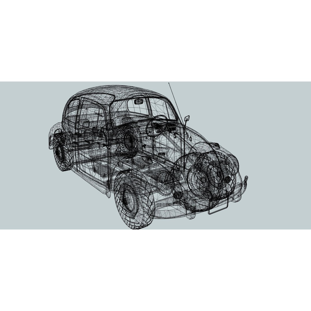 Volkswagen Beetle 3D Model – Classic Sedan, FBX, OBJ Formats - View 21