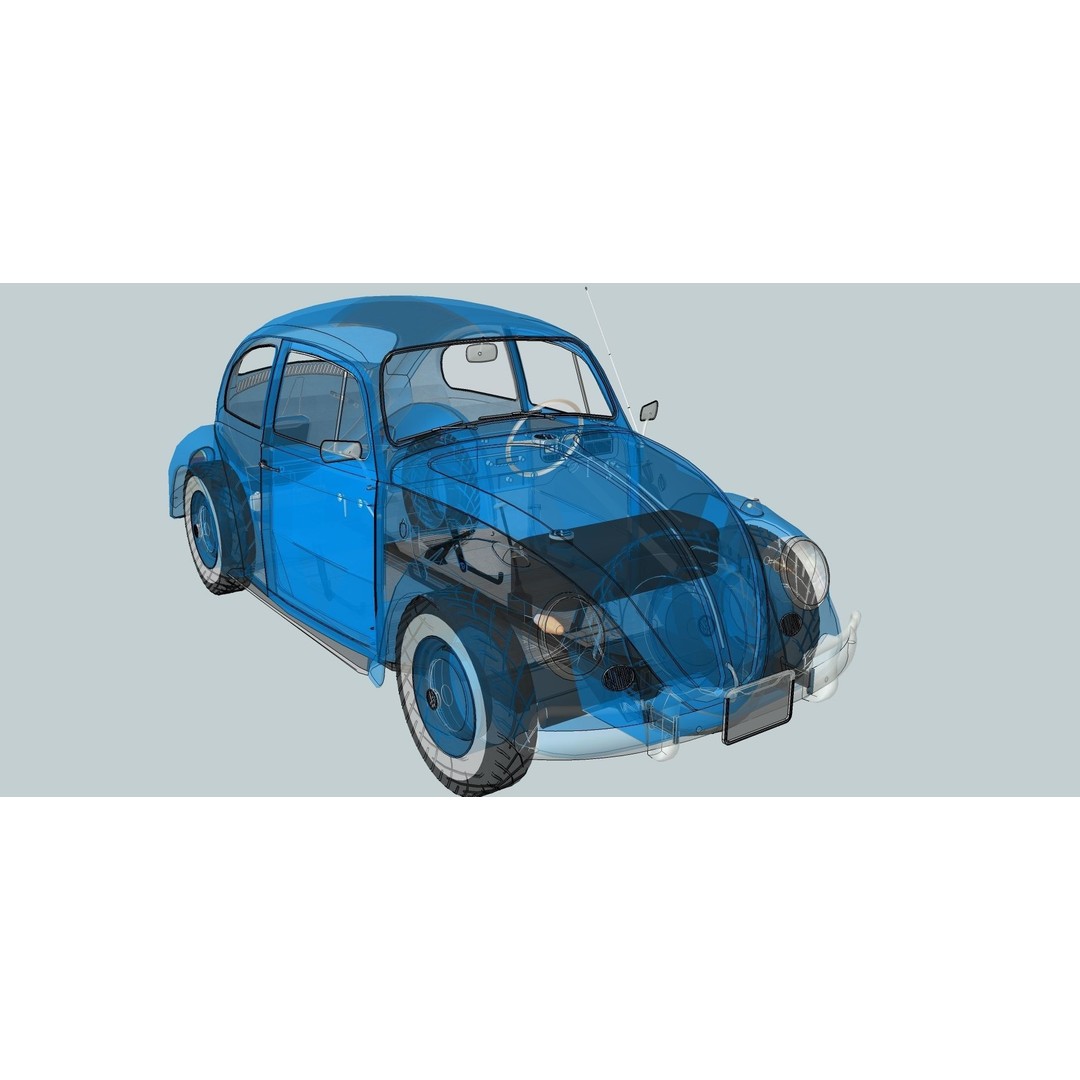 Volkswagen Beetle 3D Model – Classic Sedan, FBX, OBJ Formats - View 22