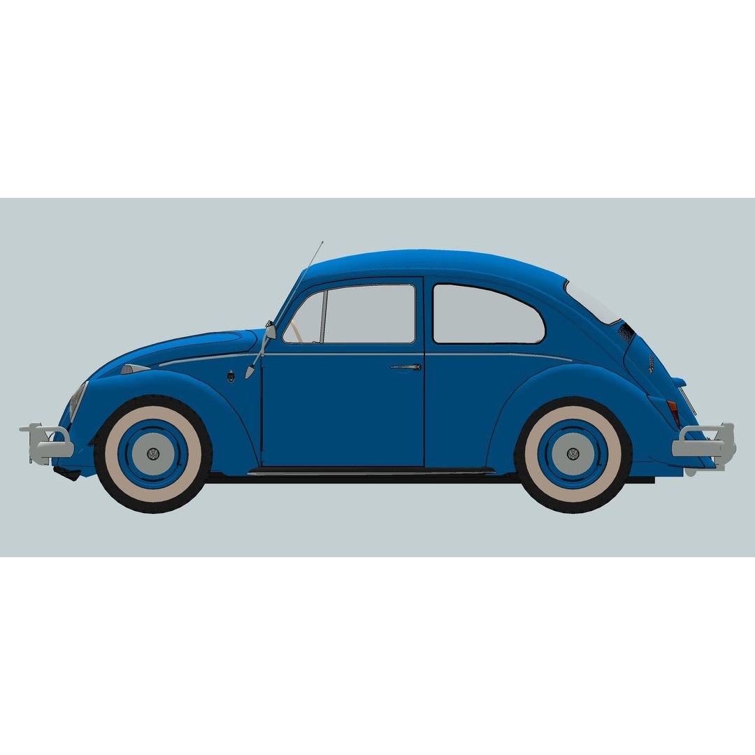 Volkswagen Beetle 3D Model – Classic Sedan, FBX, OBJ Formats - View 26