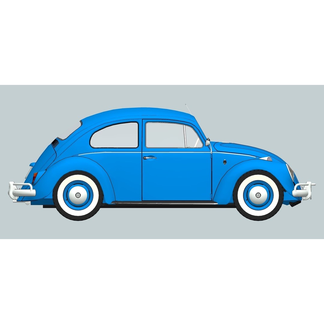 Volkswagen Beetle 3D Model – Classic Sedan, FBX, OBJ Formats - View 27