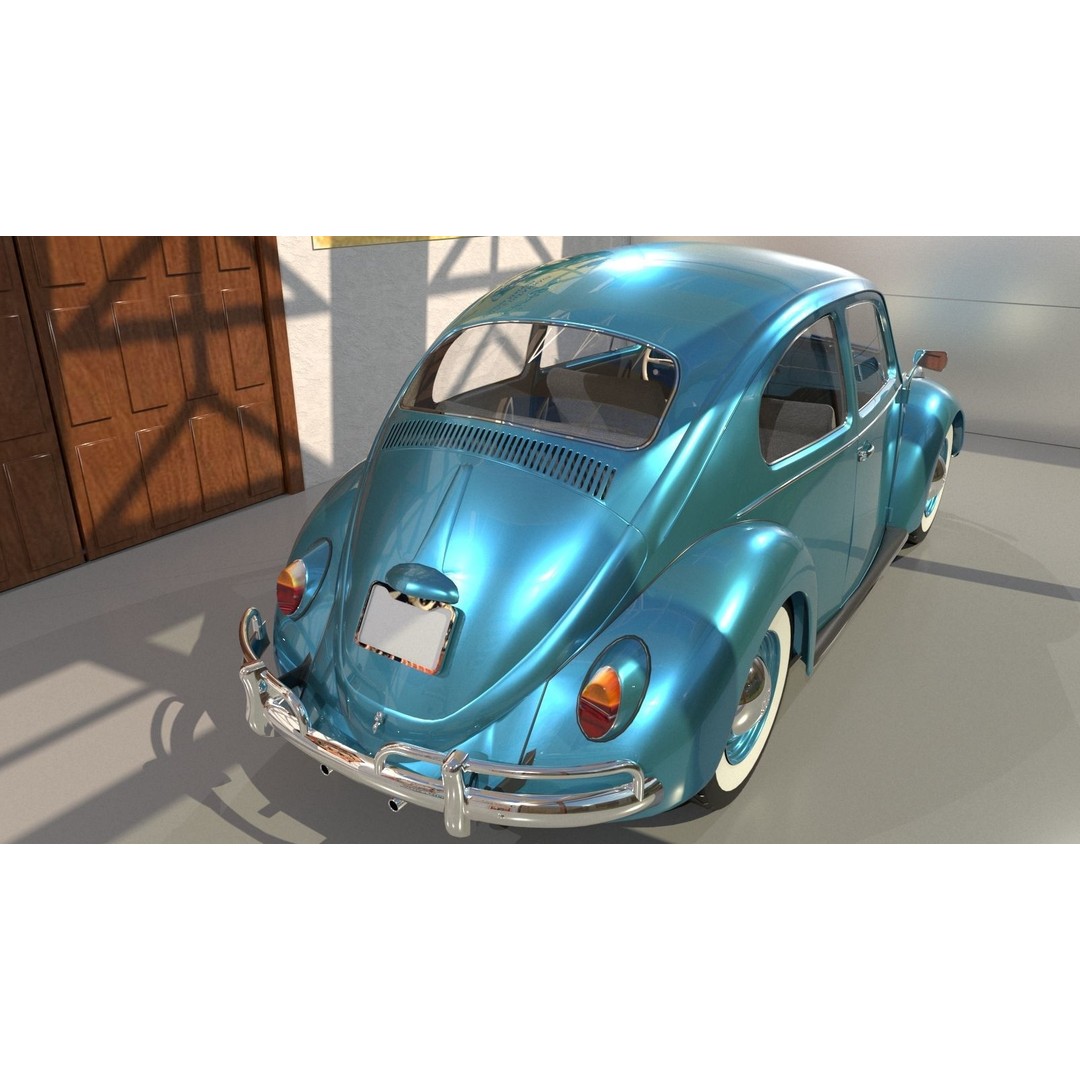 Volkswagen Beetle 3D Model – Classic Sedan, FBX, OBJ Formats - View 3