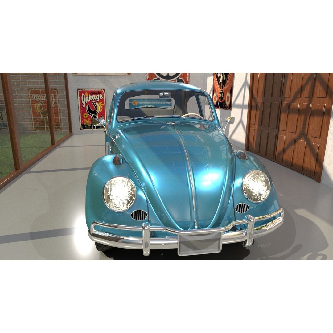 Volkswagen Beetle 3D Model – Classic Sedan, FBX, OBJ Formats - View 5