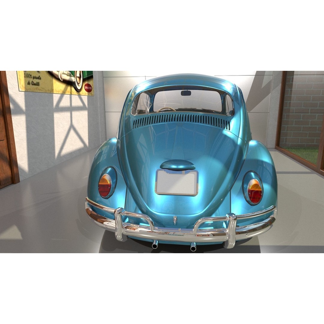 Volkswagen Beetle 3D Model – Classic Sedan, FBX, OBJ Formats - View 6