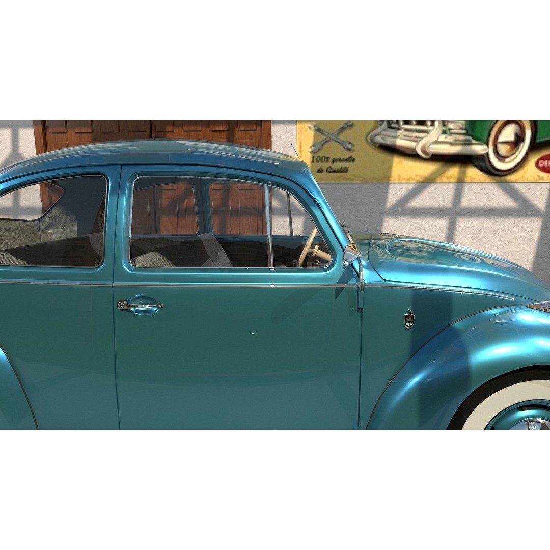 Volkswagen Beetle 3D Model – Classic Sedan, FBX, OBJ Formats - View 9