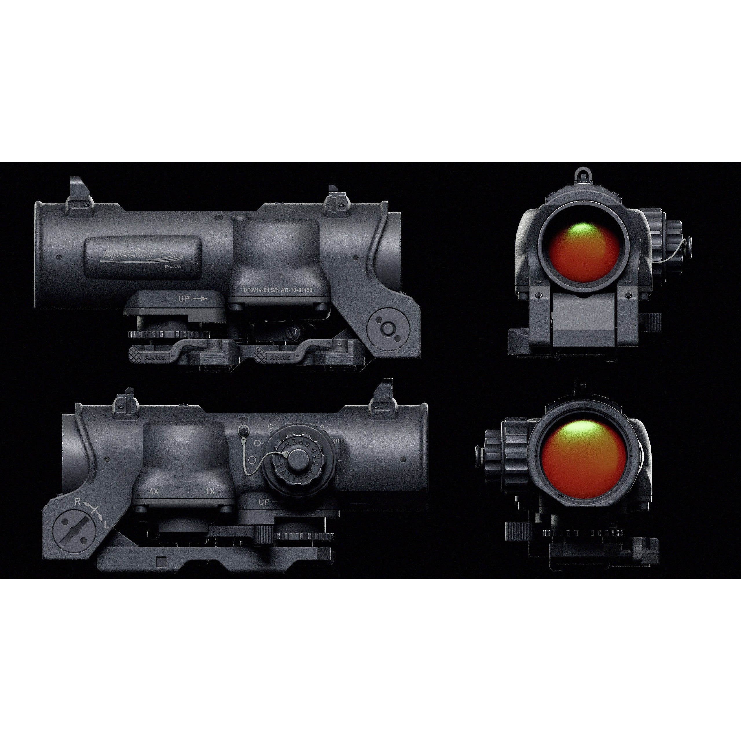 ELCAN SpecterDR - Low-Poly Game-Ready 3D Model - View 6
