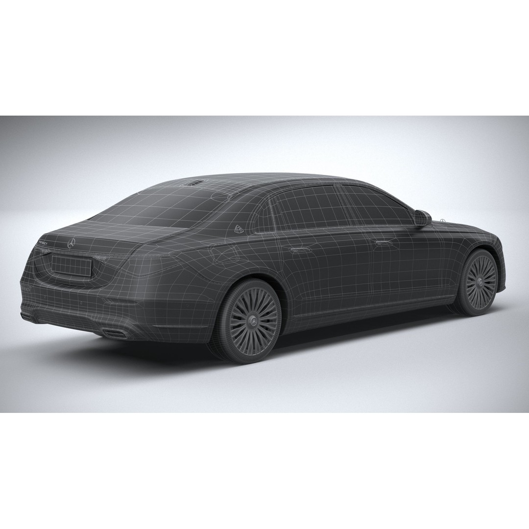 Mercedes-Benz S-Class Maybach 2021 3D Model – High Poly Car Asset, FBX, OBJ