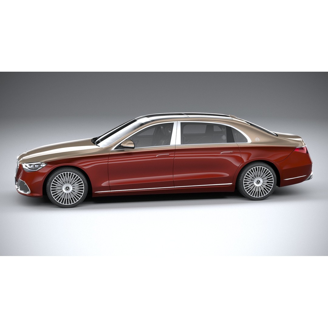 Mercedes-Benz S-Class Maybach 2021 3D Model – High Poly Car Asset, FBX, OBJ - View 10