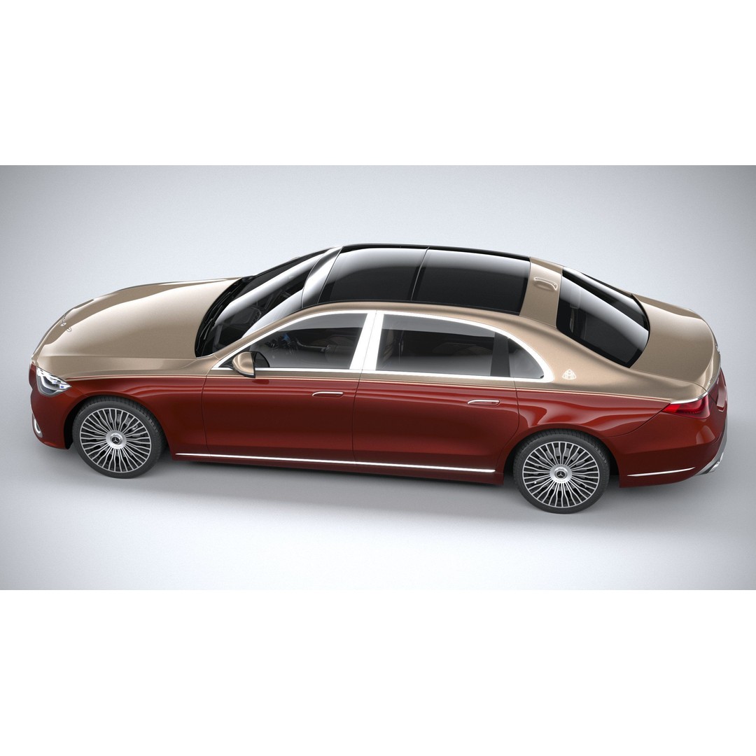Mercedes-Benz S-Class Maybach 2021 3D Model – High Poly Car Asset, FBX, OBJ - View 11