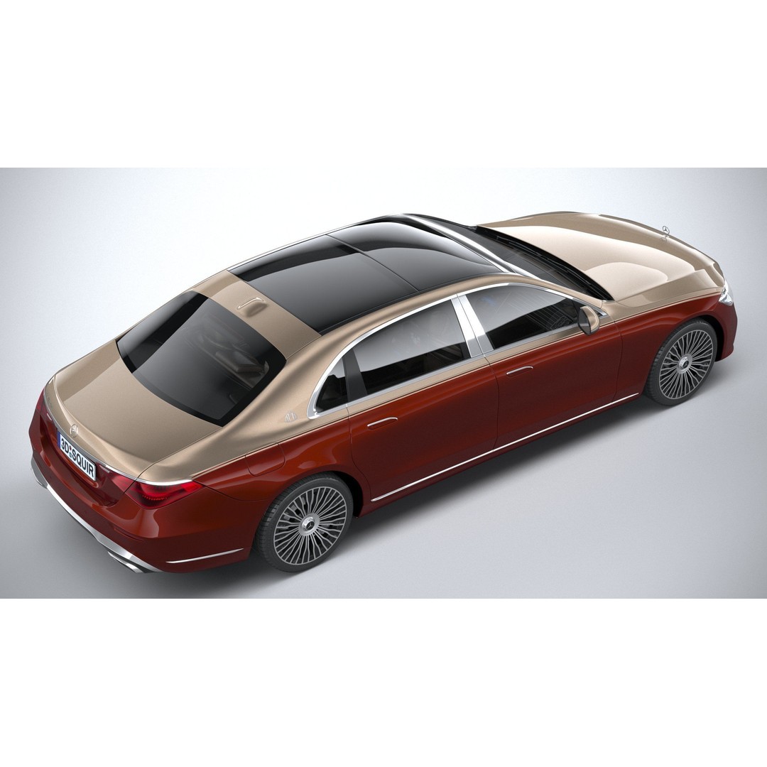 Mercedes-Benz S-Class Maybach 2021 3D Model – High Poly Car Asset, FBX, OBJ - View 12