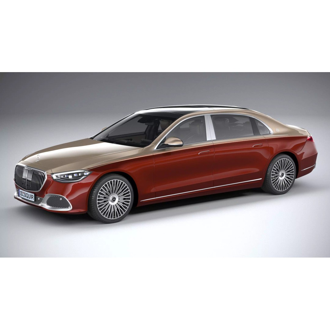 Mercedes-Benz S-Class Maybach 2021 3D Model – High Poly Car Asset, FBX, OBJ - View 2