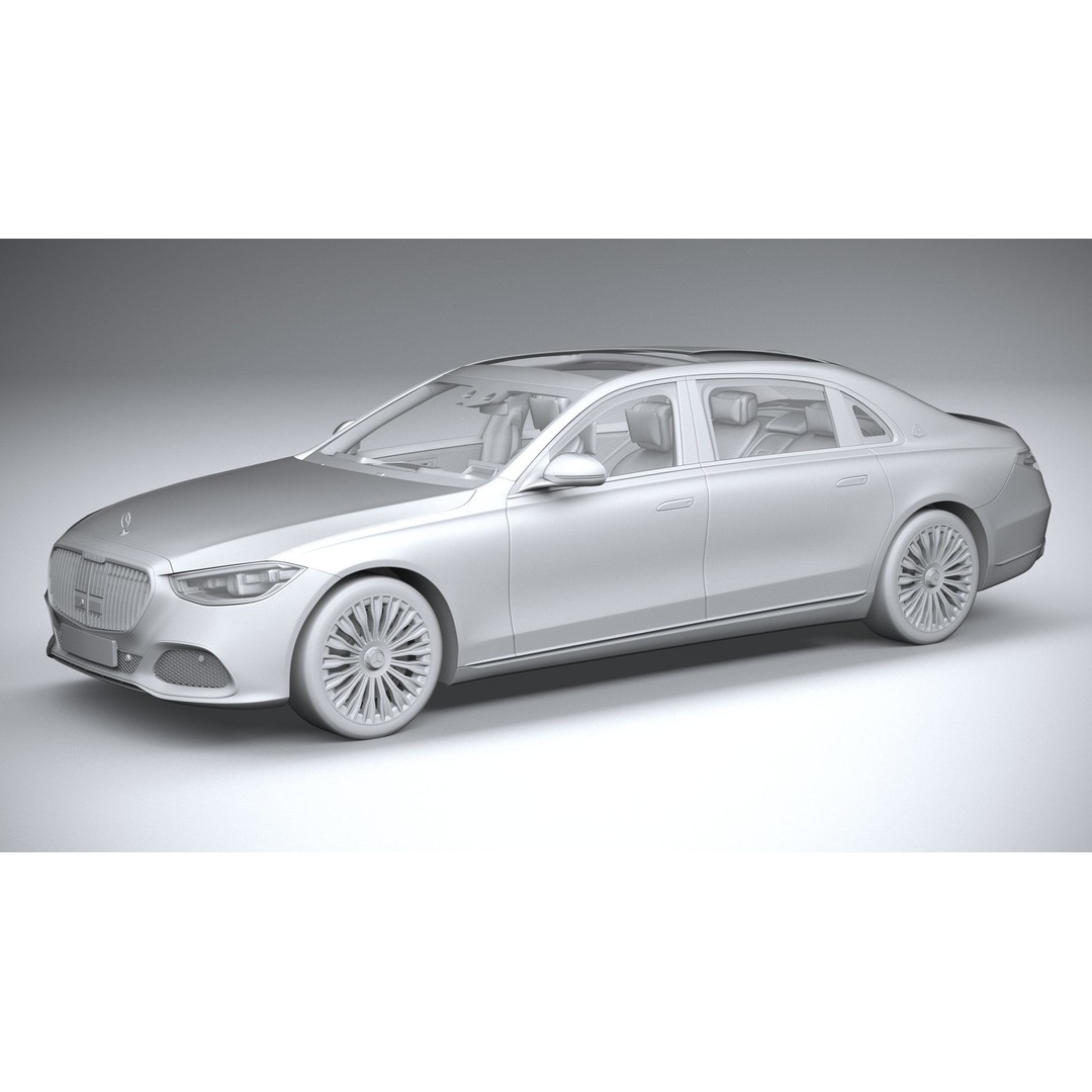 Mercedes-Benz S-Class Maybach 2021 3D Model – High Poly Car Asset, FBX, OBJ - View 21