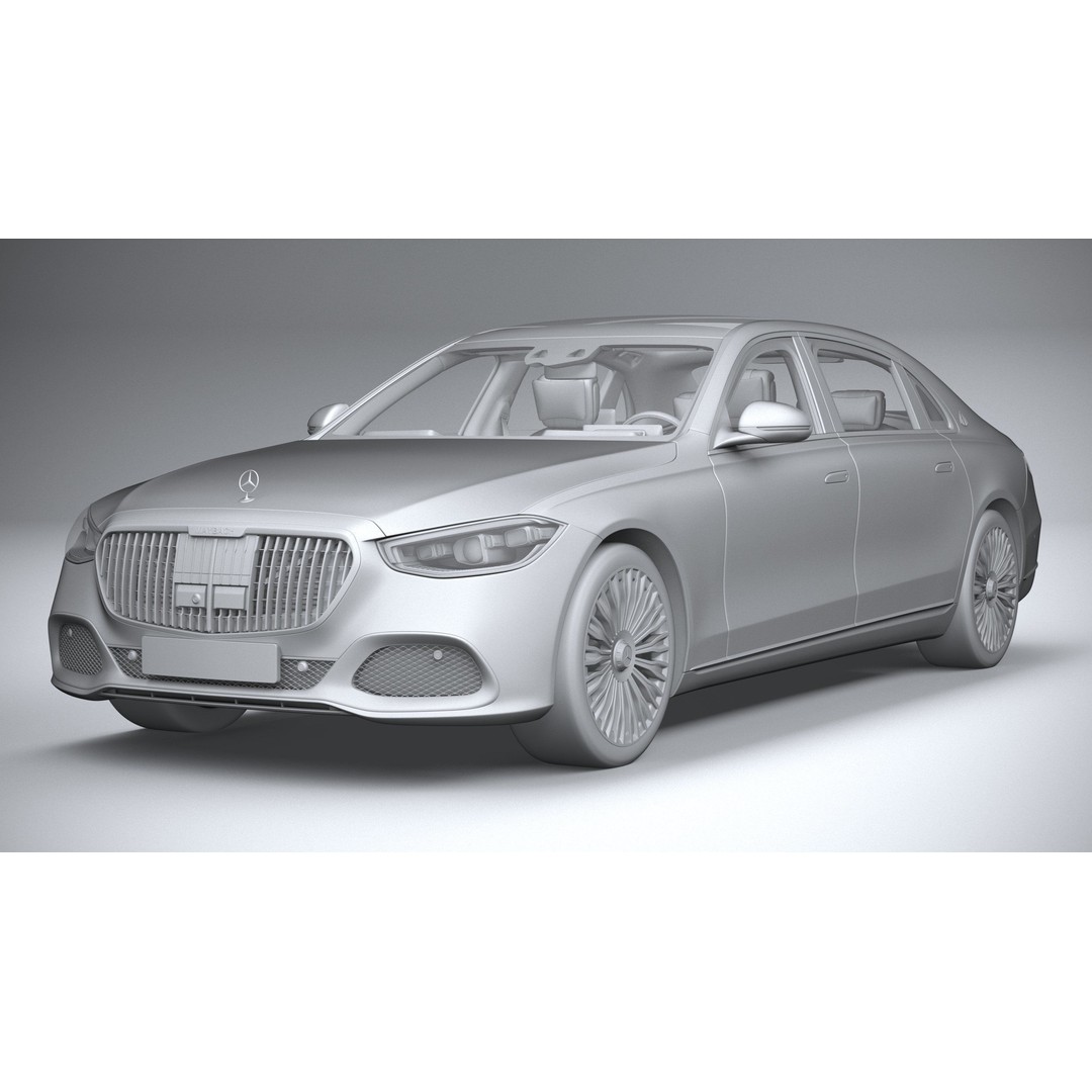 Mercedes-Benz S-Class Maybach 2021 3D Model – High Poly Car Asset, FBX, OBJ - View 22