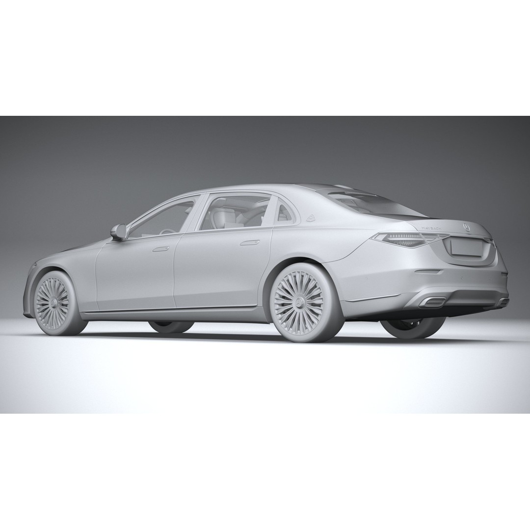 Mercedes-Benz S-Class Maybach 2021 3D Model – High Poly Car Asset, FBX, OBJ - View 23