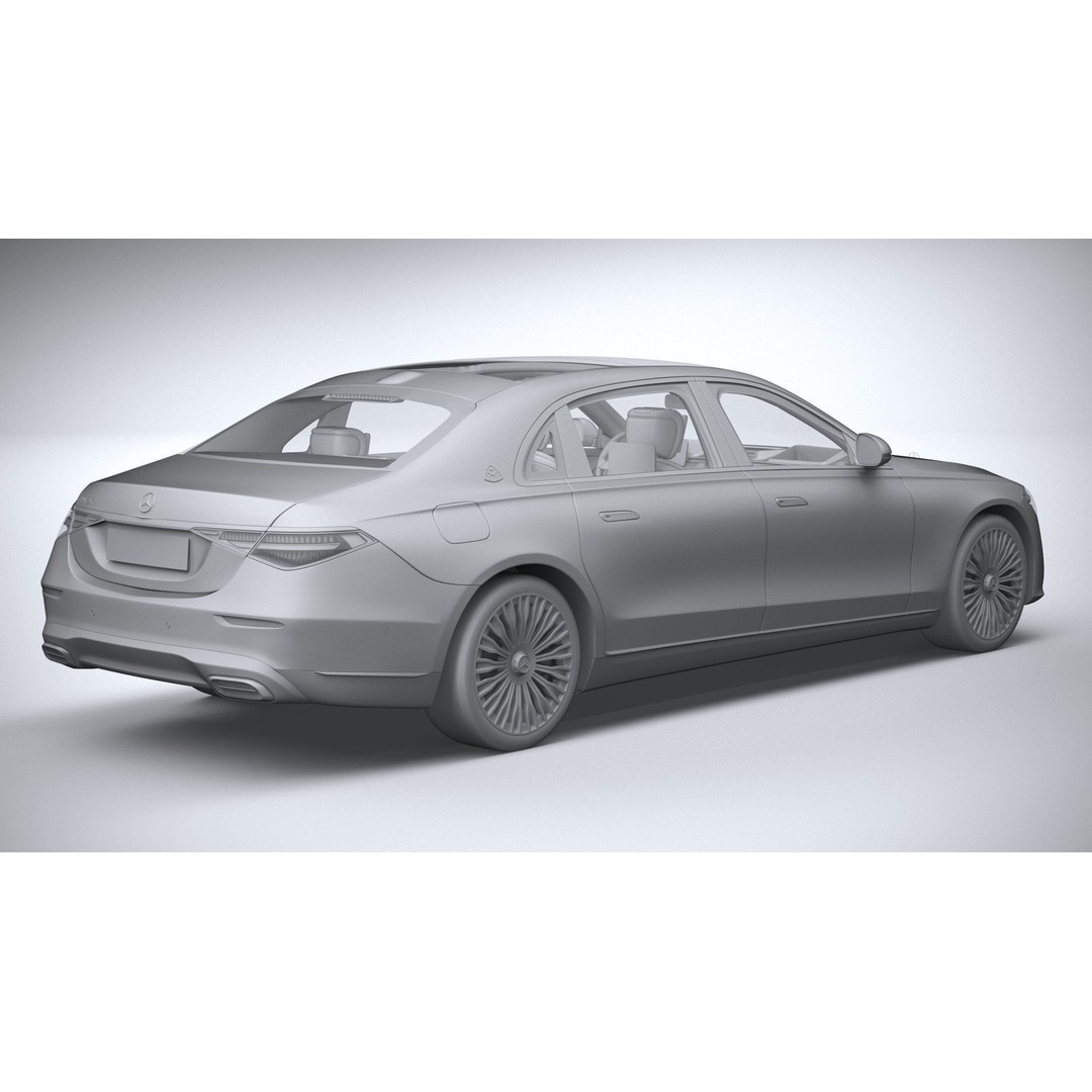 Mercedes-Benz S-Class Maybach 2021 3D Model – High Poly Car Asset, FBX, OBJ - View 27