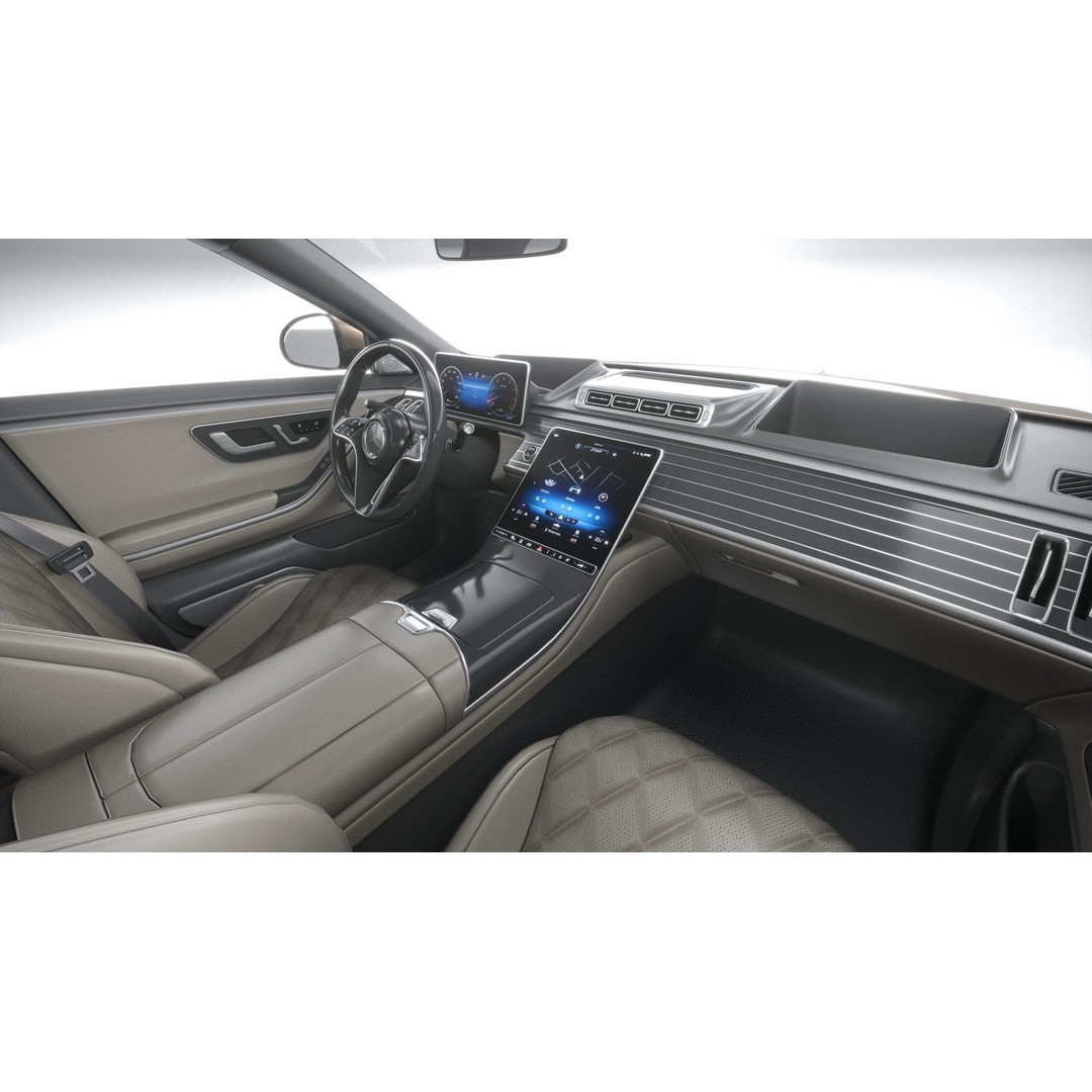 Mercedes-Benz S-Class Maybach 2021 3D Model – High Poly Car Asset, FBX, OBJ - View 28