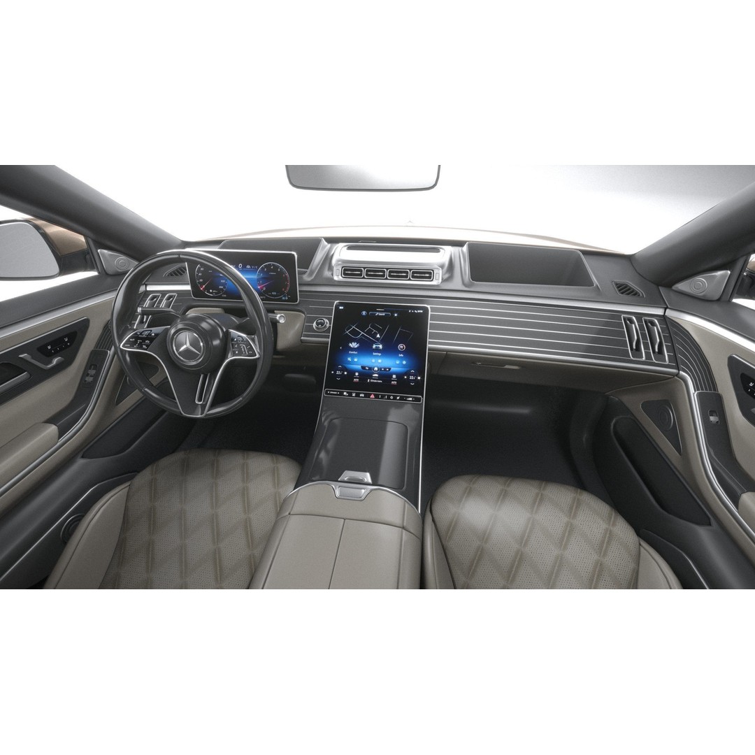 Mercedes-Benz S-Class Maybach 2021 3D Model – High Poly Car Asset, FBX, OBJ - View 29