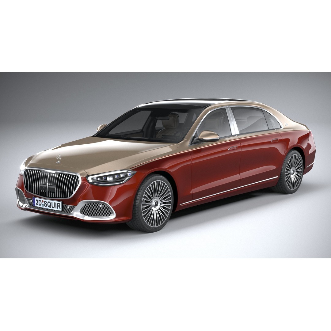 Mercedes-Benz S-Class Maybach 2021 3D Model – High Poly Car Asset, FBX, OBJ - View 3
