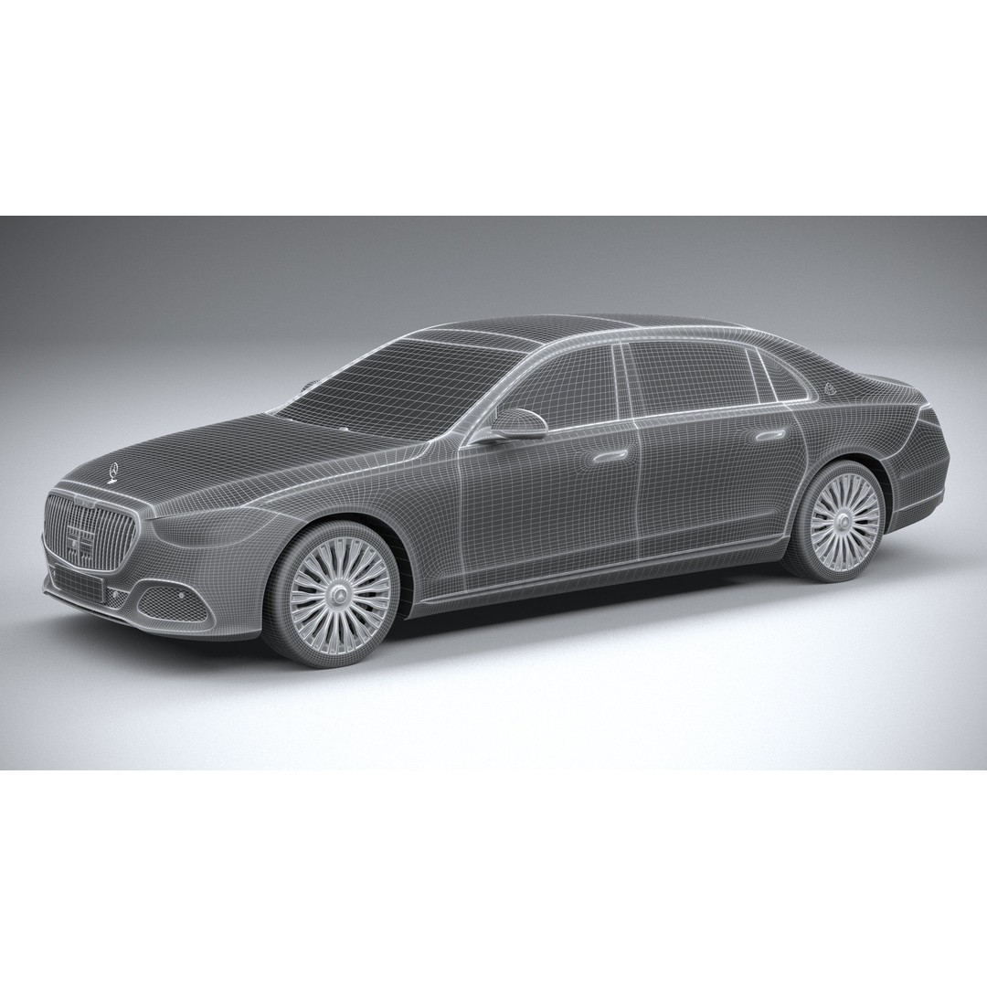 Mercedes-Benz S-Class Maybach 2021 3D Model – High Poly Car Asset, FBX, OBJ - View 32