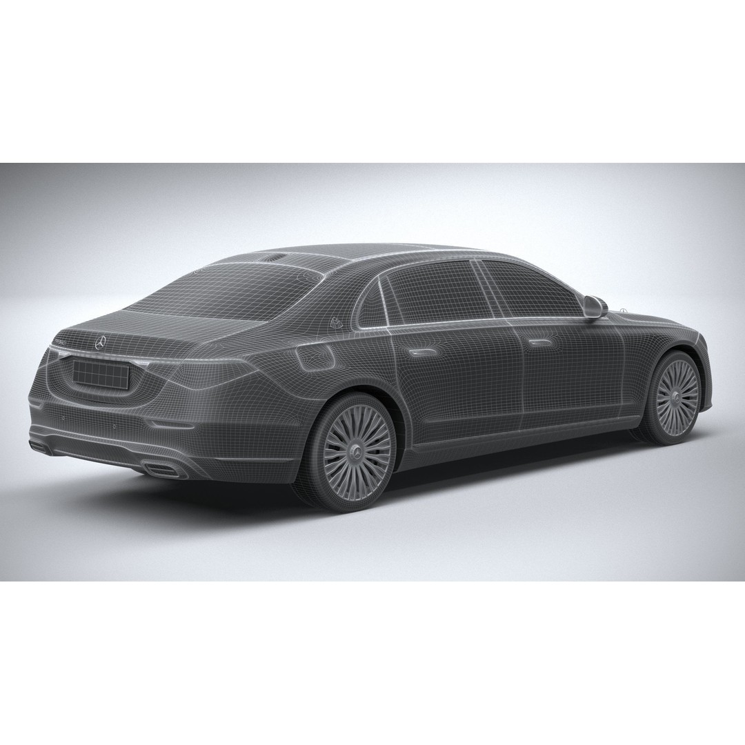 Mercedes-Benz S-Class Maybach 2021 3D Model – High Poly Car Asset, FBX, OBJ - View 33