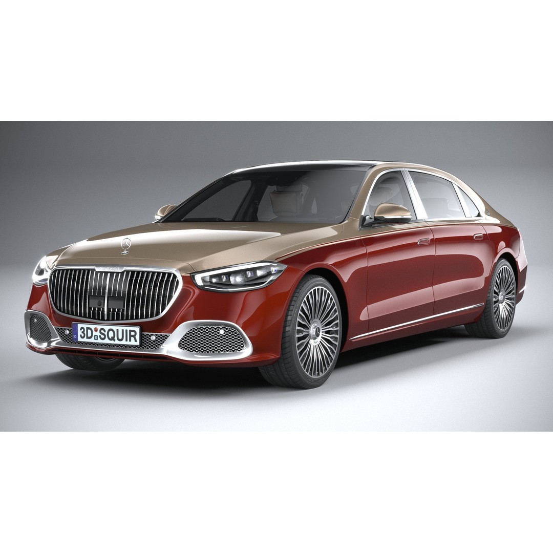 Mercedes-Benz S-Class Maybach 2021 3D Model – High Poly Car Asset, FBX, OBJ - View 4