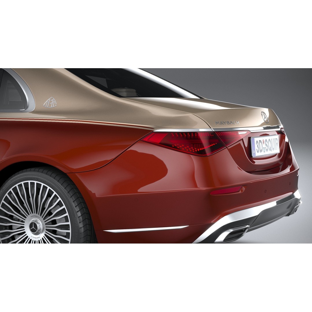 Mercedes-Benz S-Class Maybach 2021 3D Model – High Poly Car Asset, FBX, OBJ - View 8