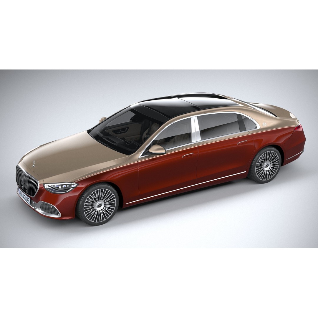 Mercedes-Benz S-Class Maybach 2021 3D Model – High Poly Car Asset, FBX, OBJ - View 9