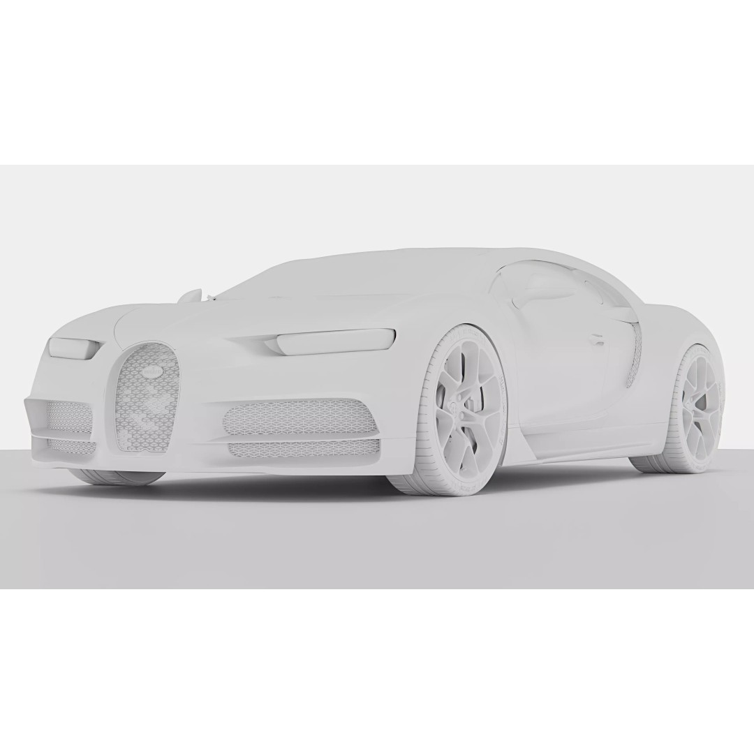 Bugatti Chiron 3D Model – High Poly Vehicle Asset, Game Ready Formats