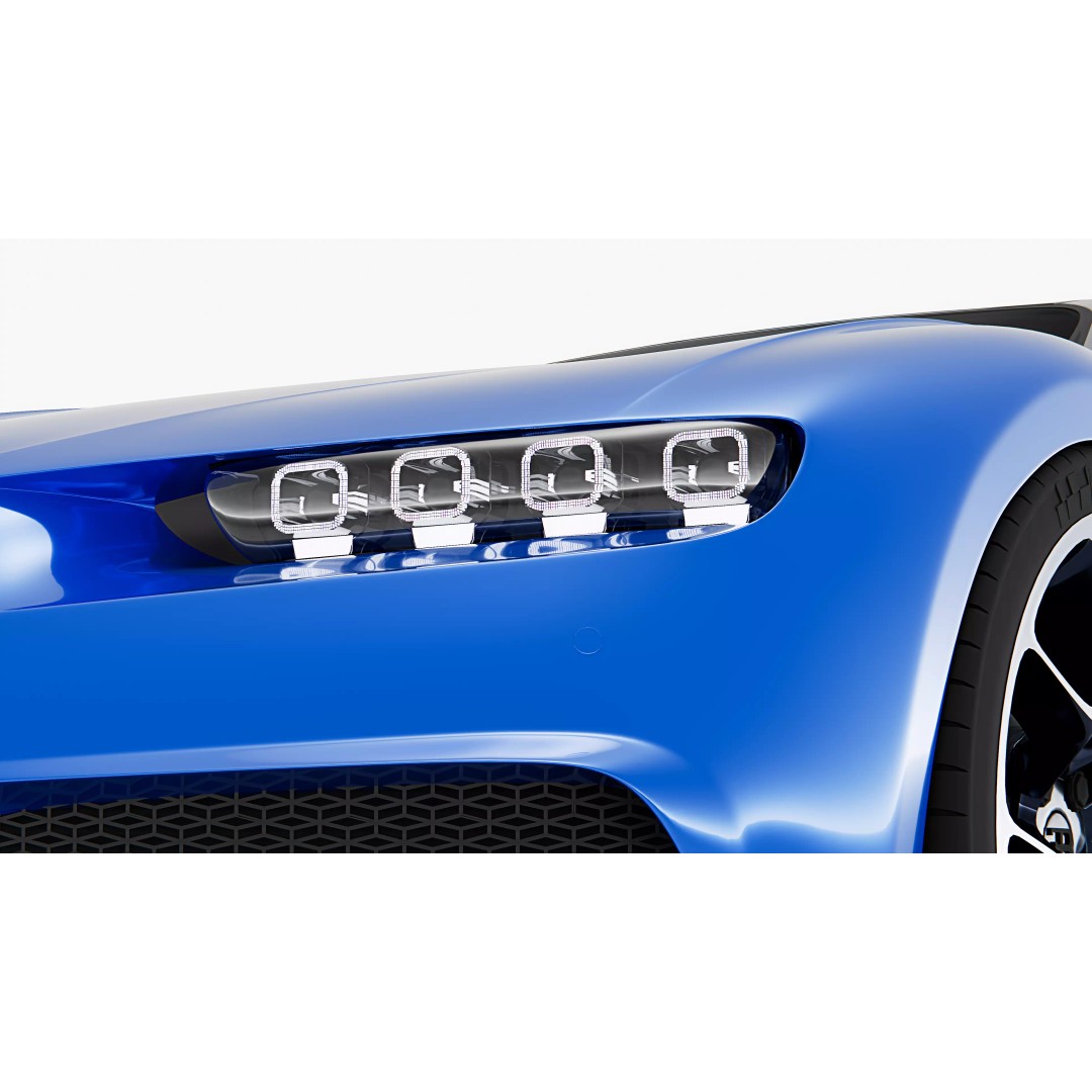 Bugatti Chiron 3D Model – High Poly Vehicle Asset, Game Ready Formats - View 10