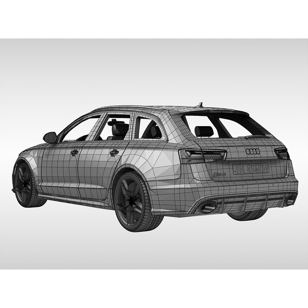Audi RS6 Avant 2017 3D Model – High Poly Sports Car, FBX, OBJ - View 12