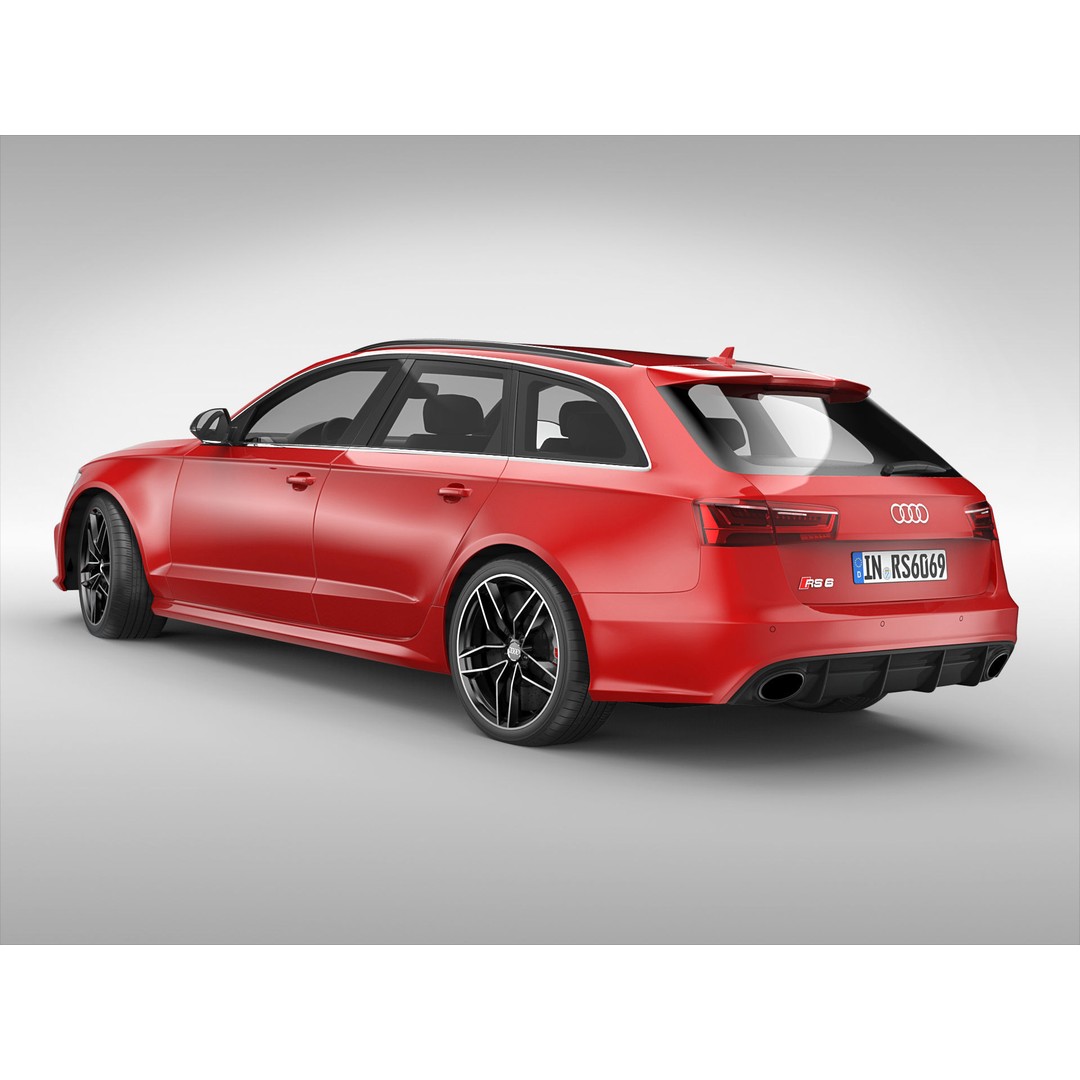Audi RS6 Avant 2017 3D Model – High Poly Sports Car, FBX, OBJ - View 3