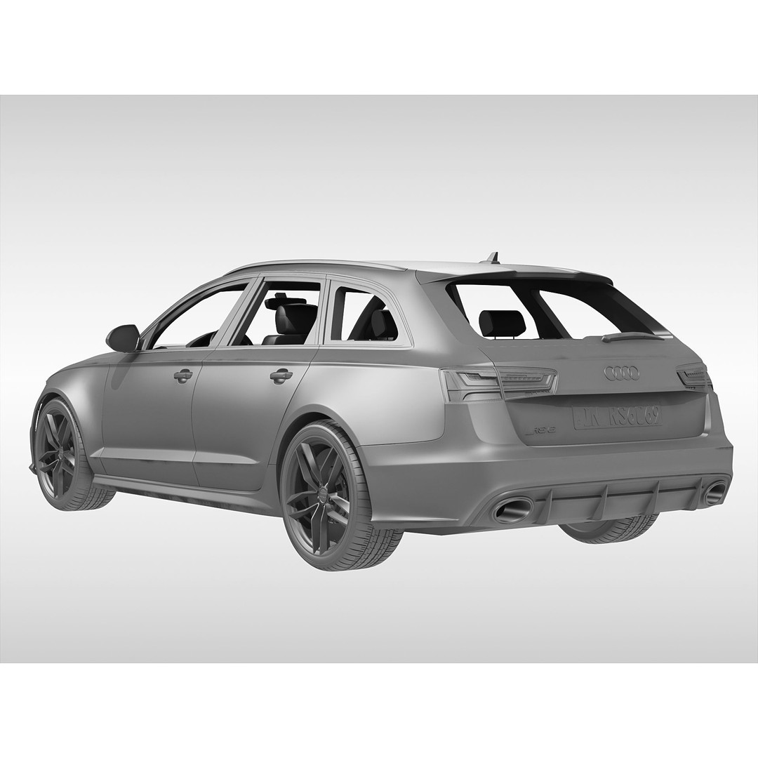 Audi RS6 Avant 2017 3D Model – High Poly Sports Car, FBX, OBJ - View 9