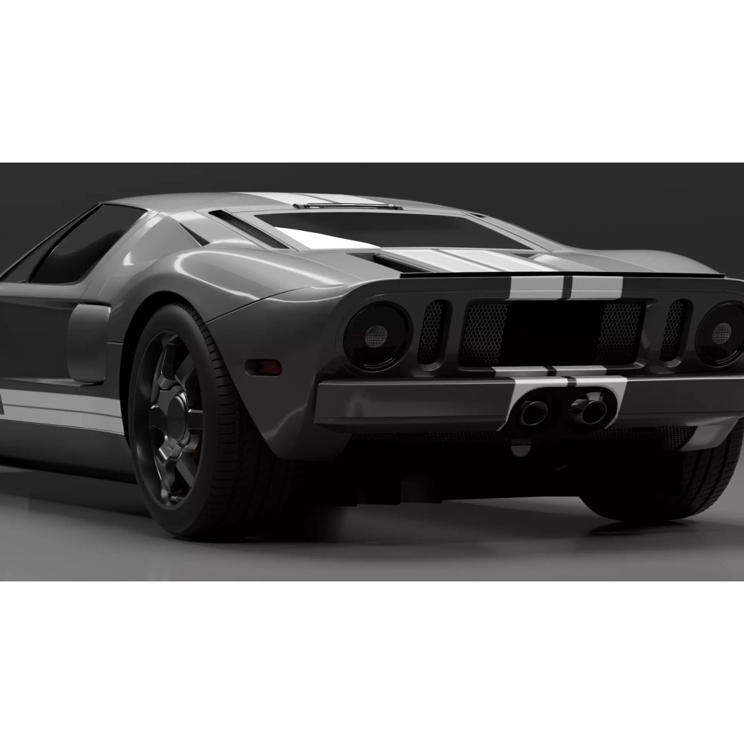 Ford GT 2005 3D Model – High Detail Rigged Vehicle, Blender, FBX, OBJ - View 10